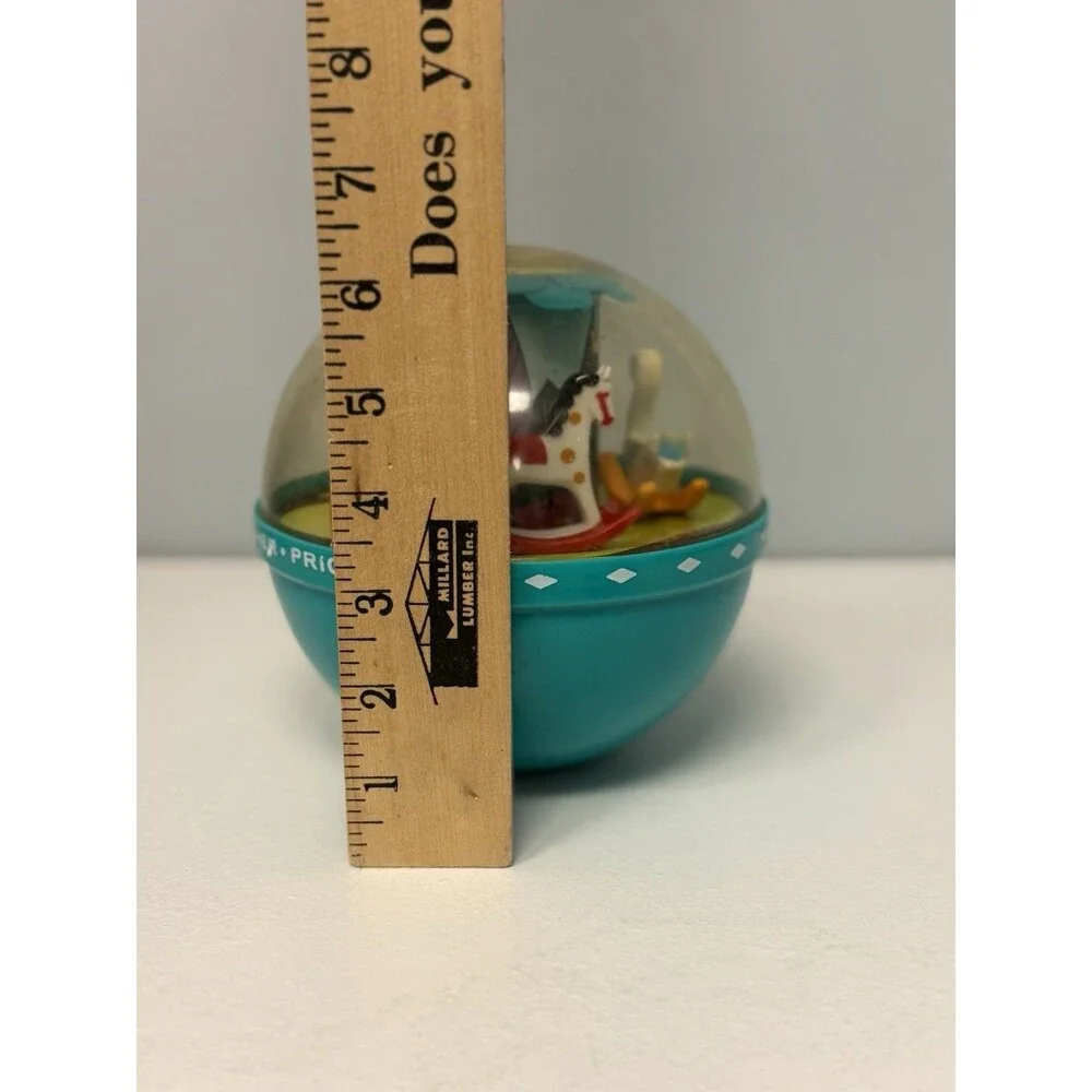 Vintage 1966 Fisher Price Roly Poly Chime Ball 165 Rocking Horses Swans Baby Toy